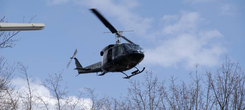 Hubschrauber geblendet
