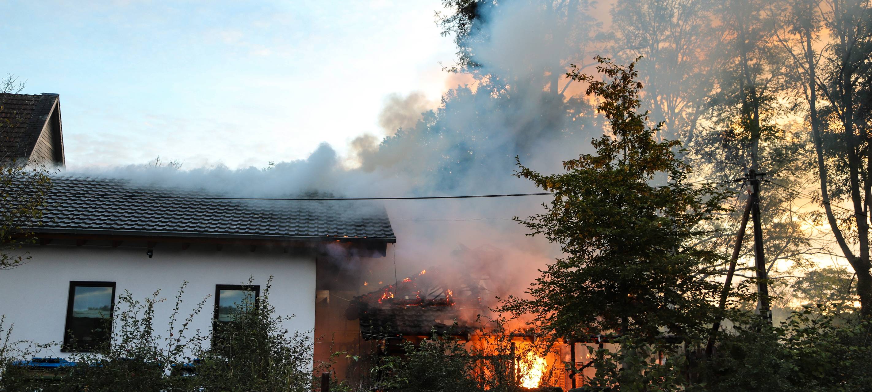 Feuer am "Café Halle"