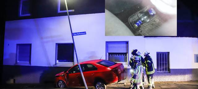 Bergab gegen Hauswand