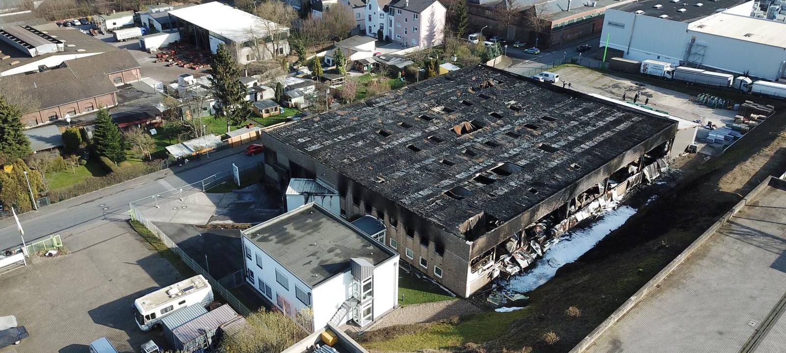 Lagerhalle in Haspe zerstört