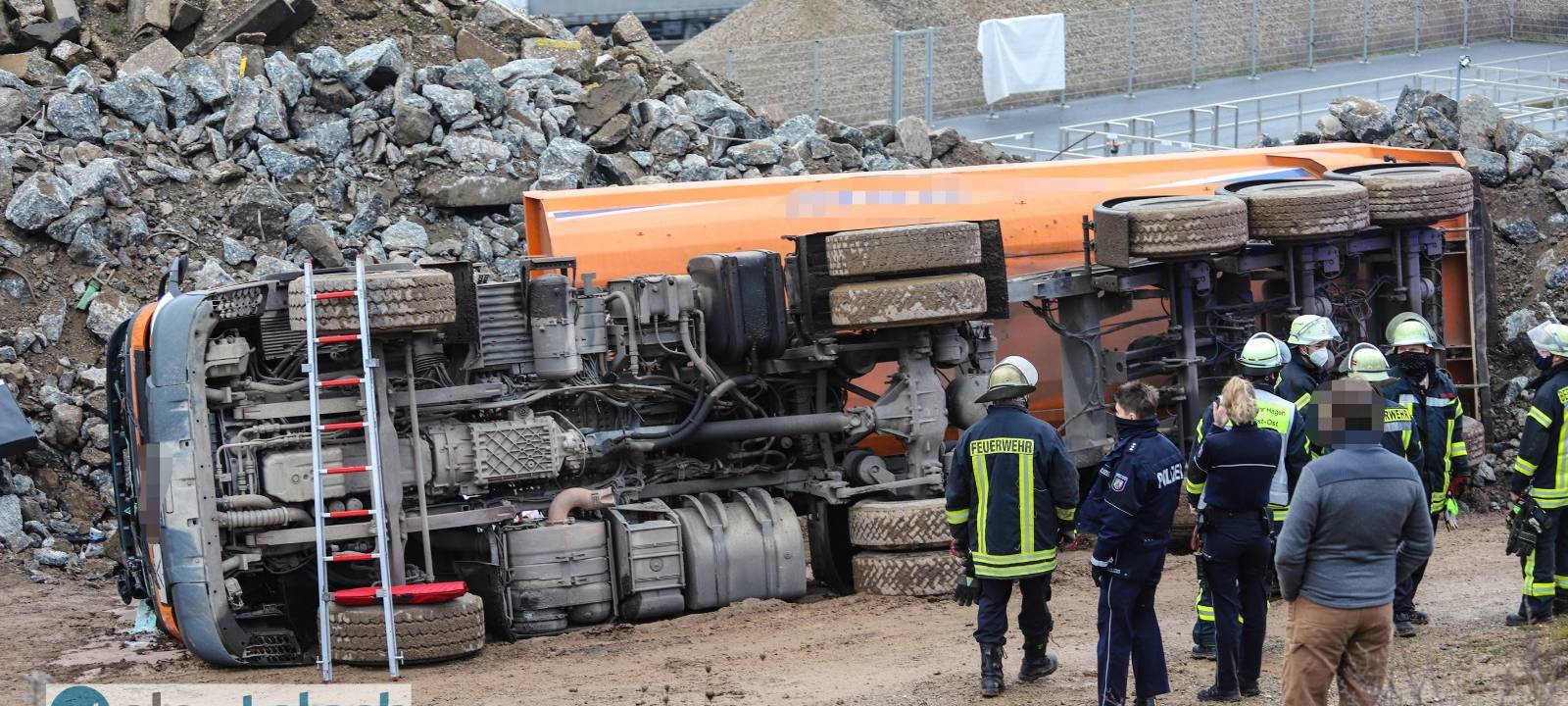 Umgekippter Lkw