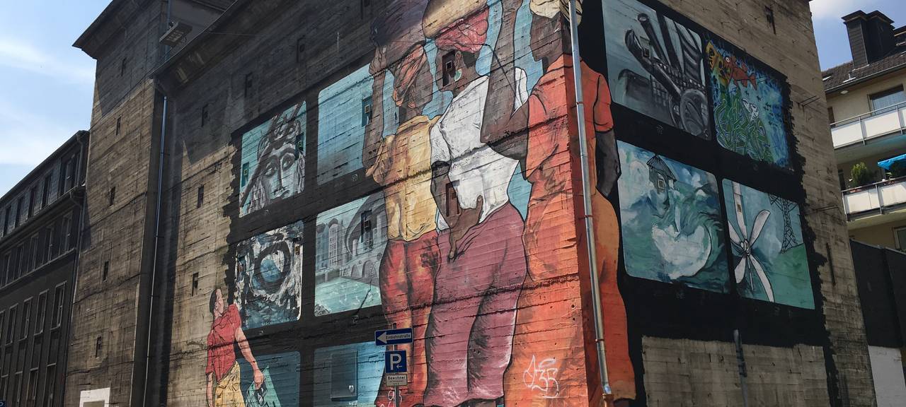 Stadtgeschichte auf der Hausfassade