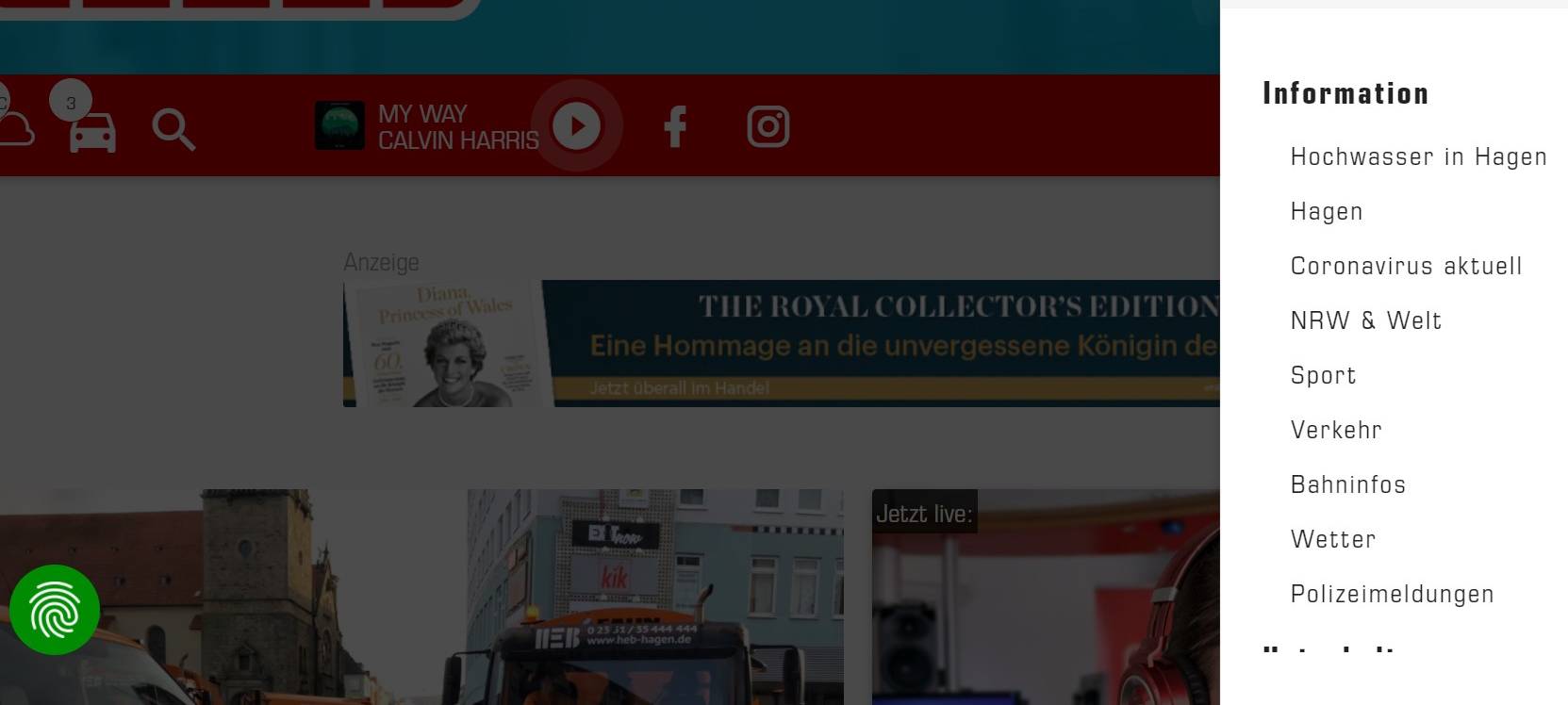 Hilfeseite auf radiohagen.de