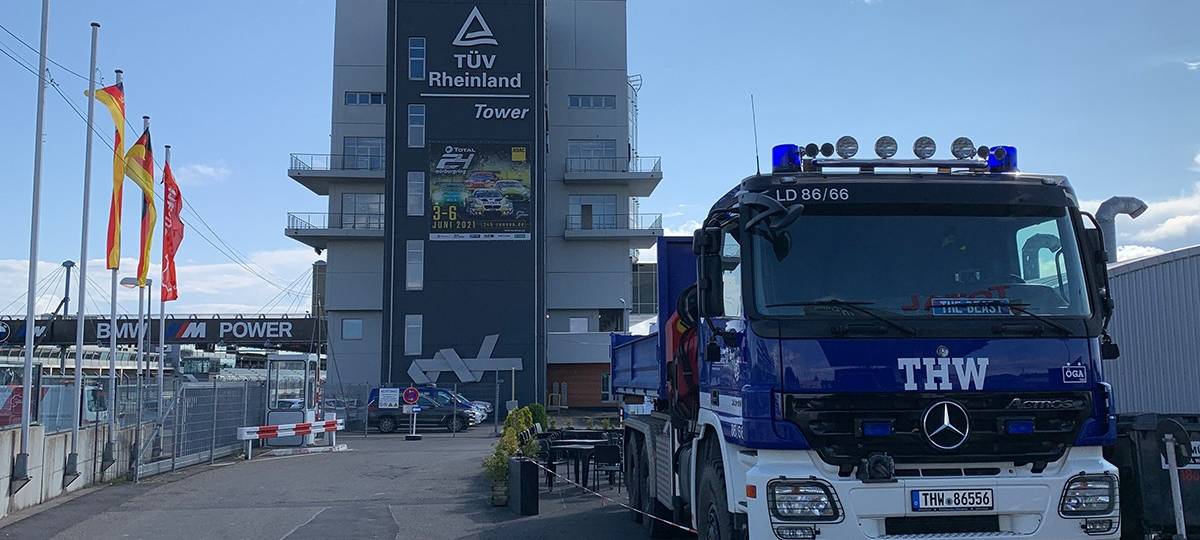Das THW-Hilfs- und Koordinationszentrum am Nürburgring