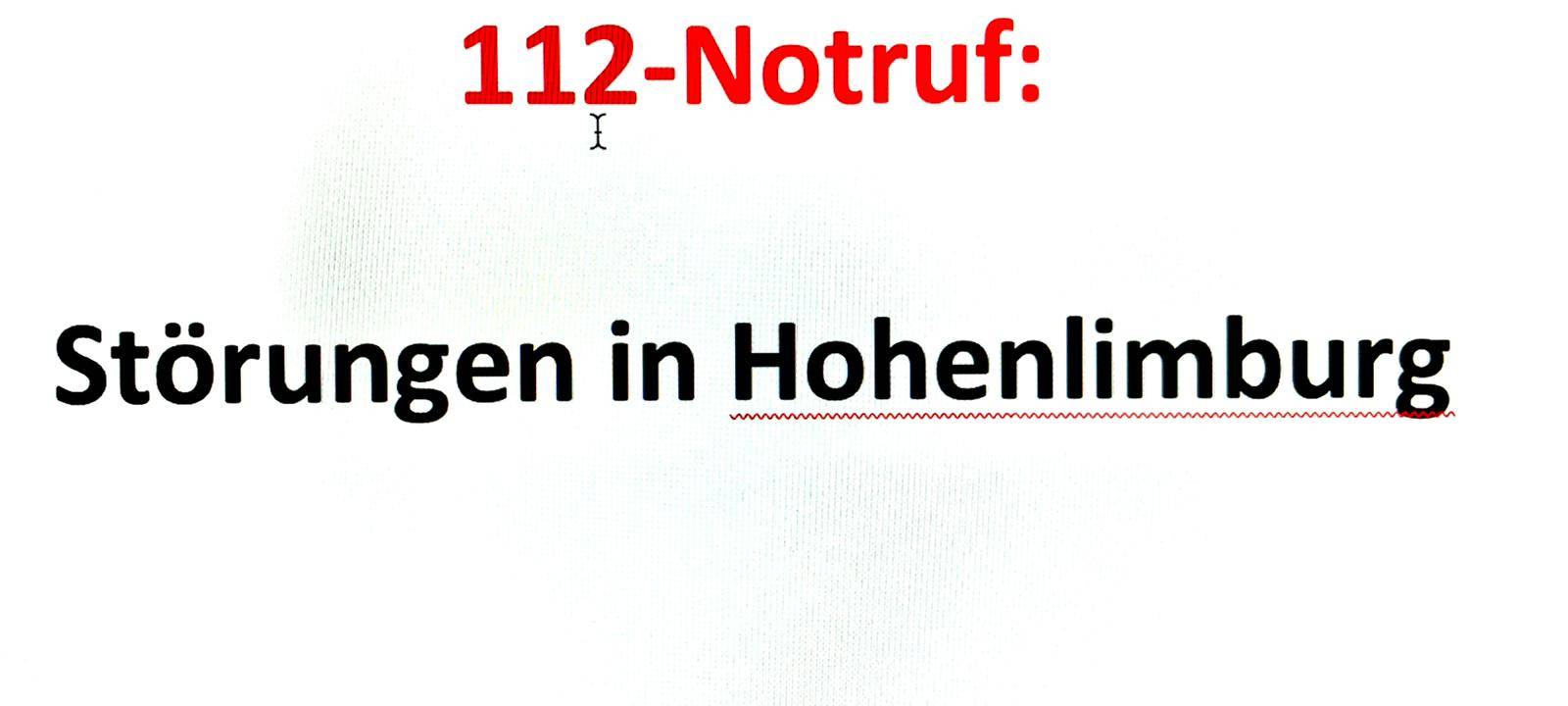 Störung der 112 UPDATE