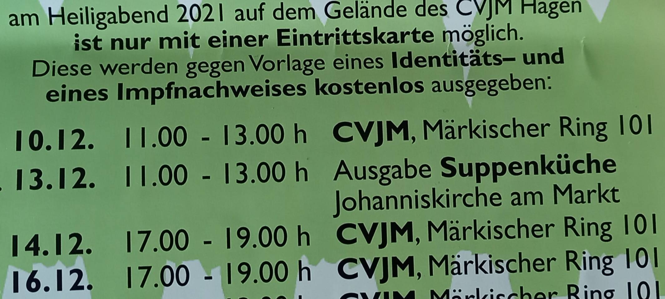 Weihnachtsfeier des CVJM