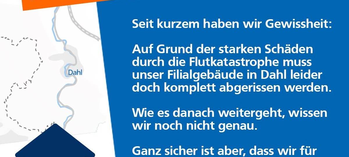 Märkische Bank in Dahl vor dem Abriss