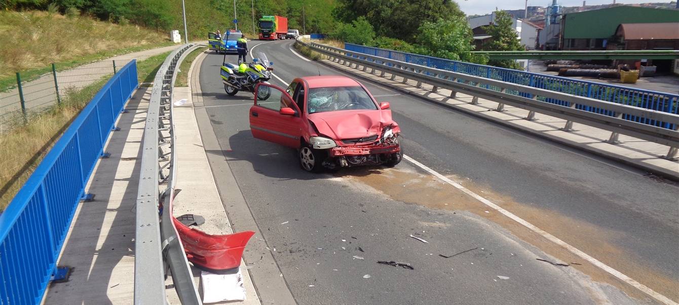 Unfall auf der Bahnhofshinterfahrung