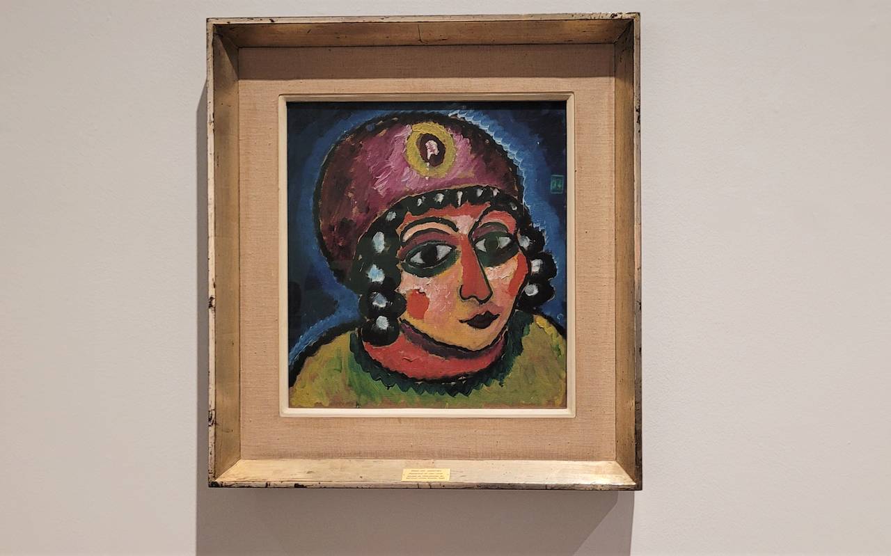 Das Bild zeigt einen goldenen Bilderrahmen, darin ein Originalwerk von Pablo Picasso