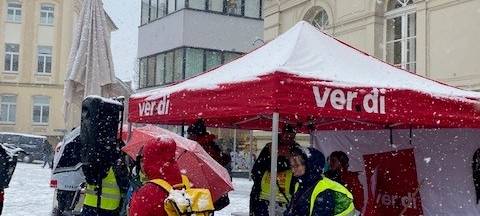 Fenja beim Warnstreik