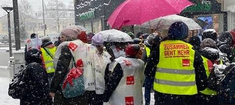 Fenja beim Warnstreik