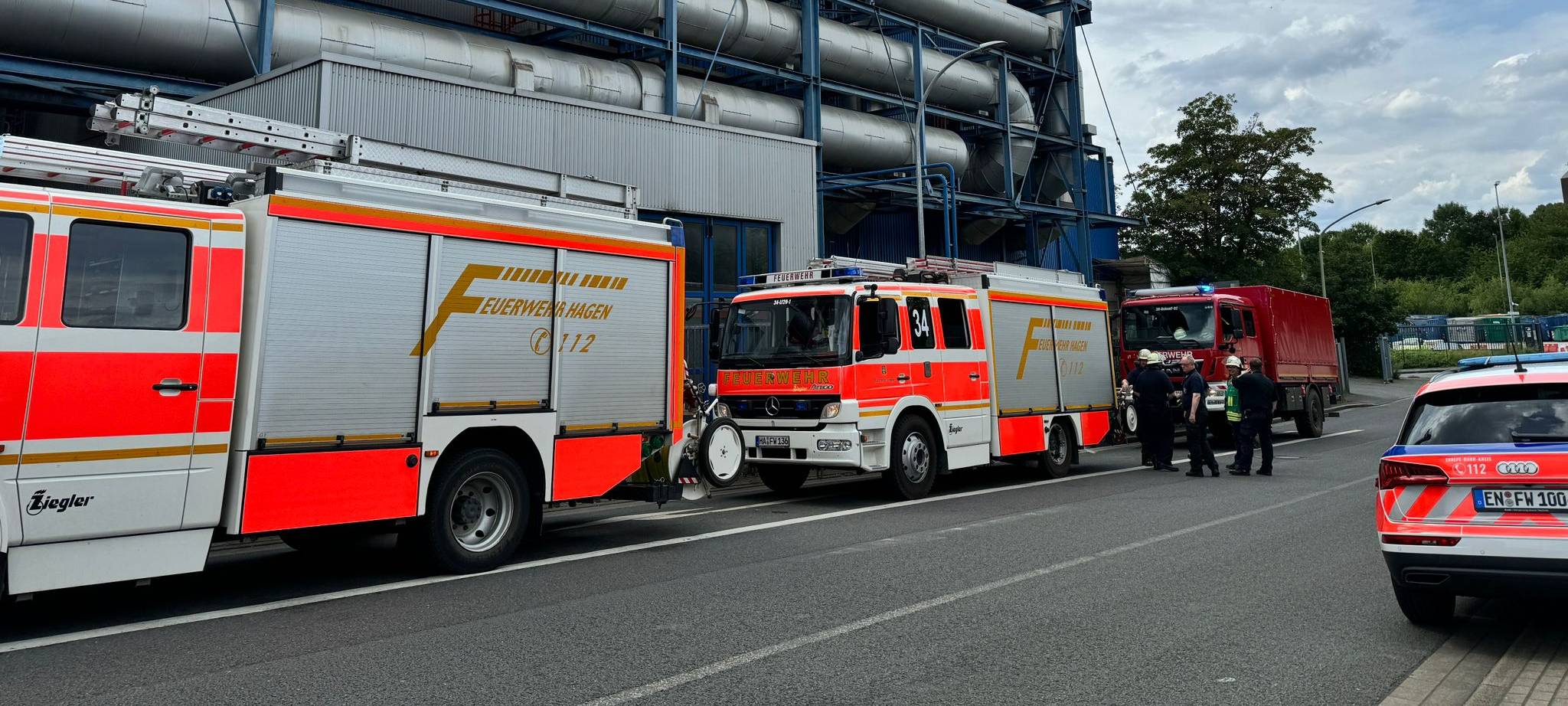 Feuerwehreinsatz an der Müllverbrennunganlage