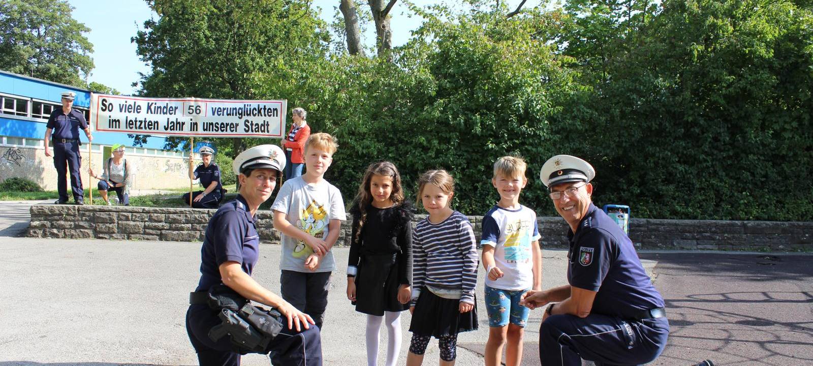 Einschulungsaktion der Polizei an der KEO