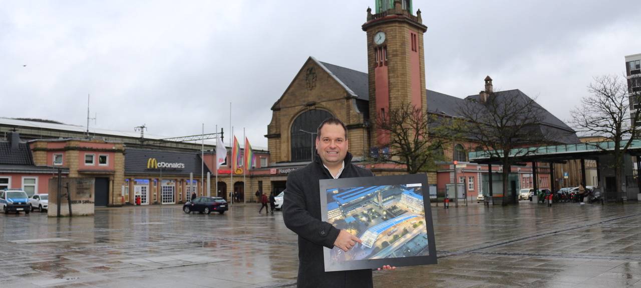 OB-Kandidat Dennis Rehbein stellt ehrgeizigen Plan für Hagener Hauptbahnhof vor