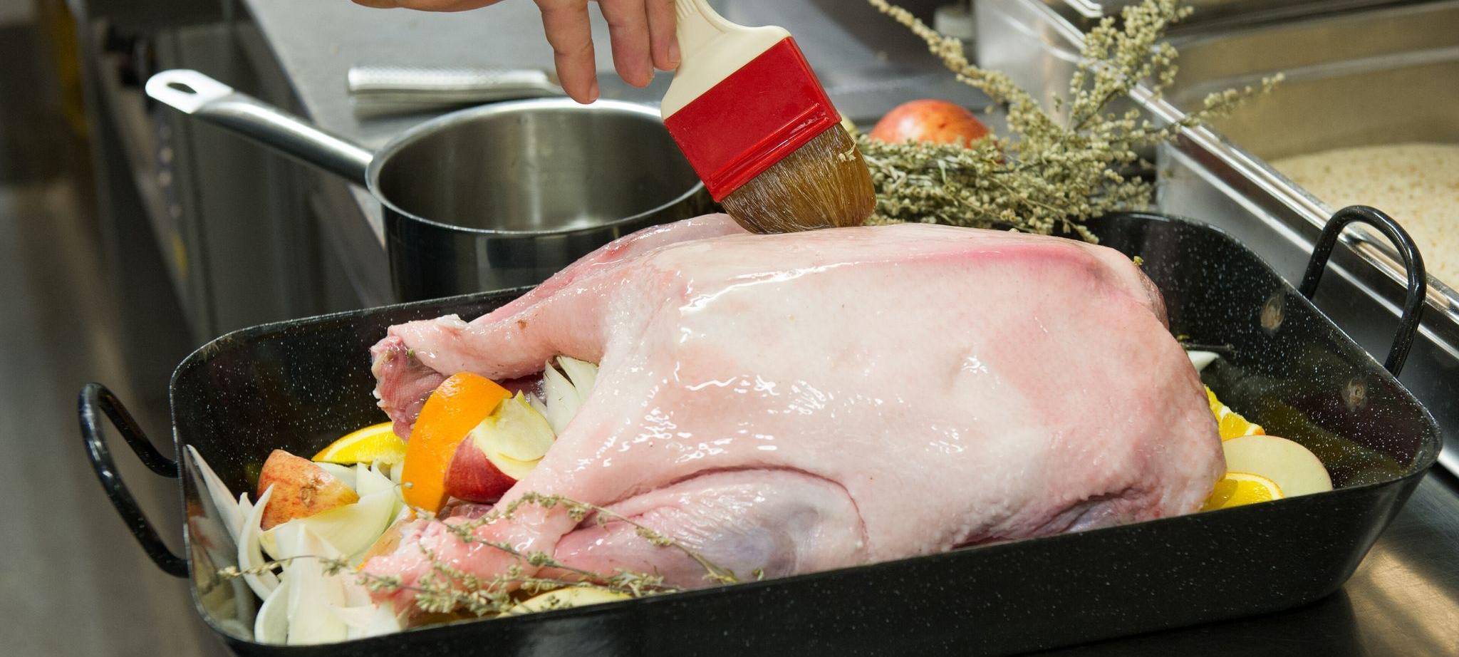 Zubereitung einer Weihnachtsgans