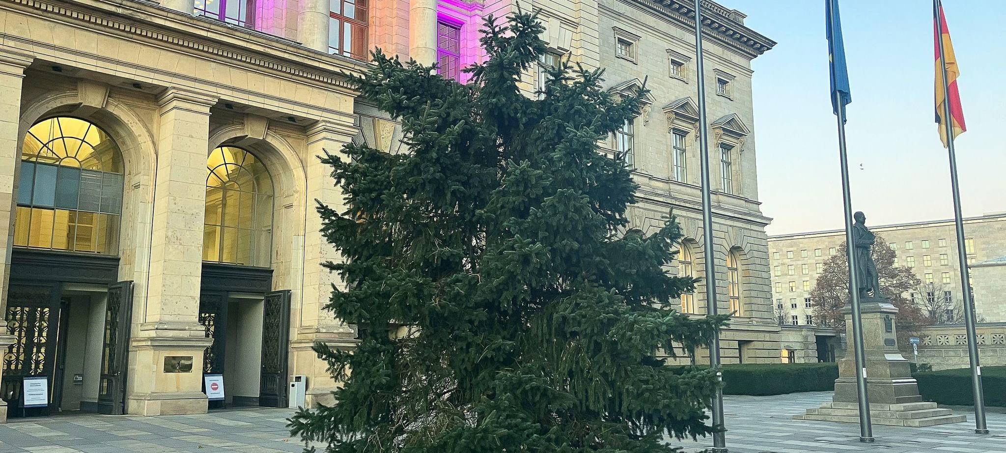 Weihnachtsbaum vor dem Abgeordnetenhaus