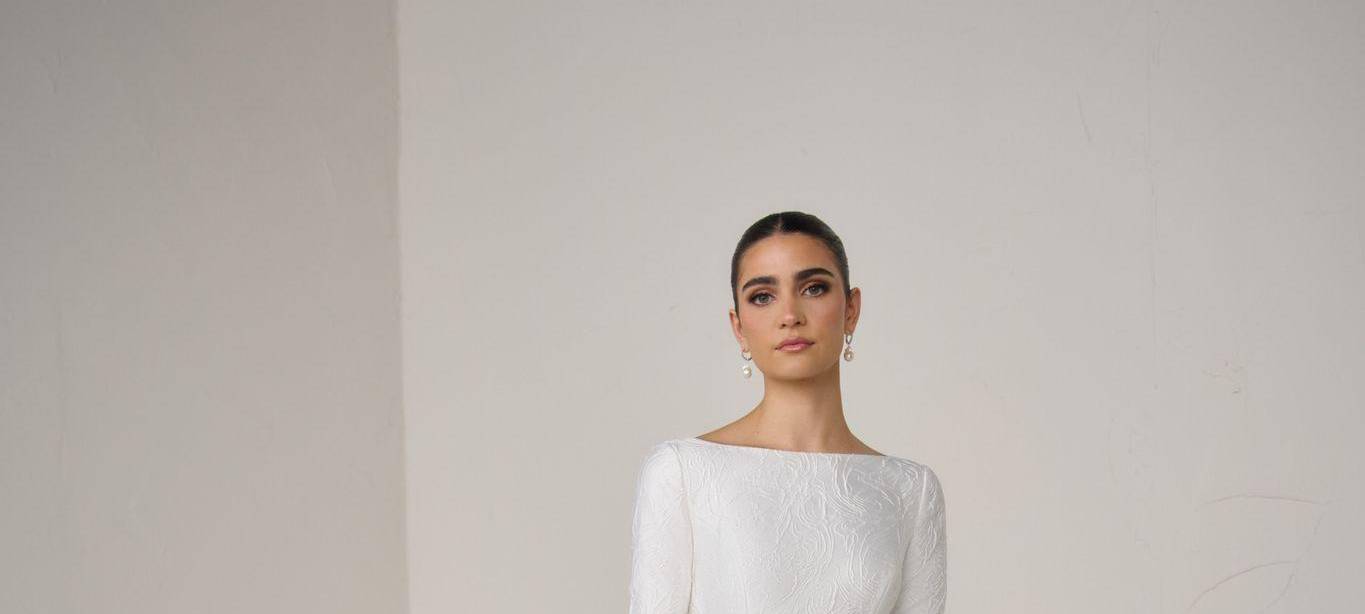 Strukturierter Stoff am Kleid von Justin Alexander Signature