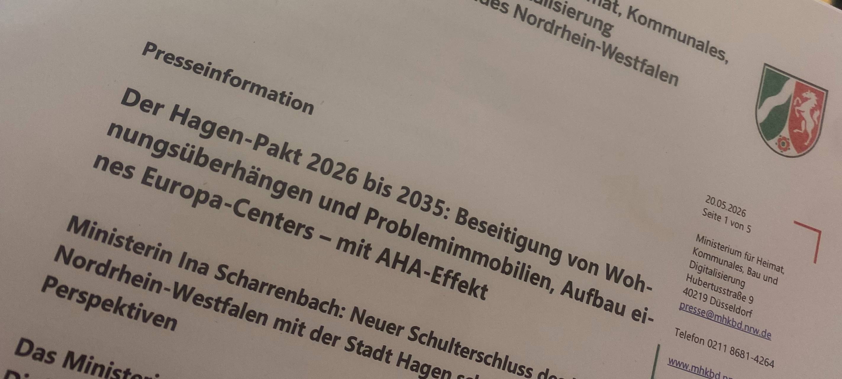 Hagen-Pakt unterzeichnet
