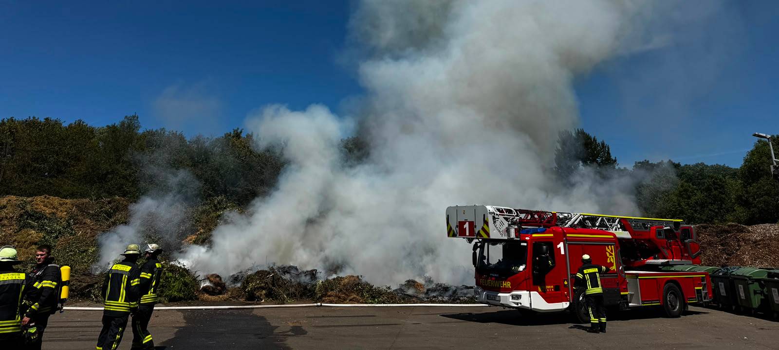 Brand in der Kompostierunganlage