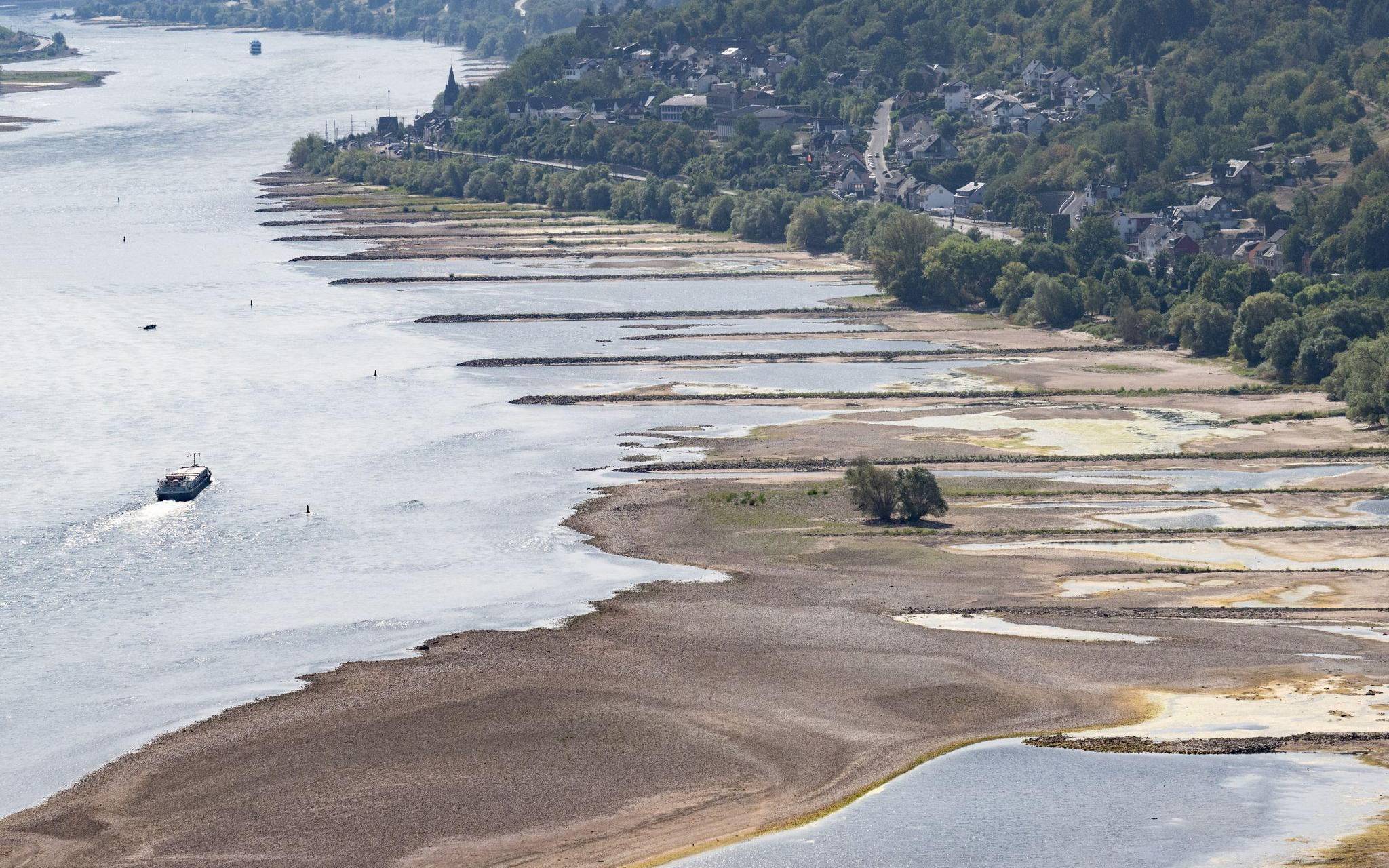Niedrigwasser auf dem Rhein