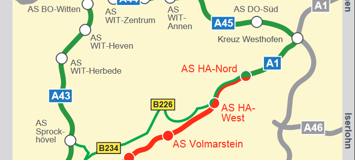 Vollsperrung A1 Ende August